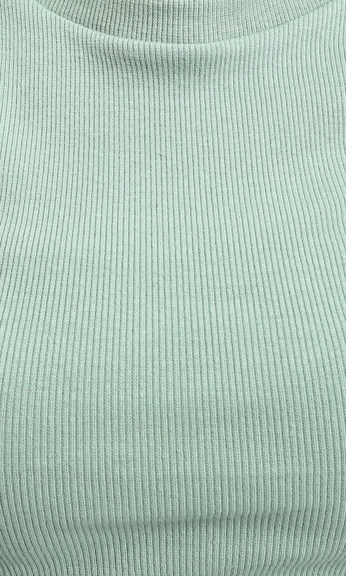 RAVIN | Sage Green Side-Cinch Ribbed Long Sleeve Top - R215795