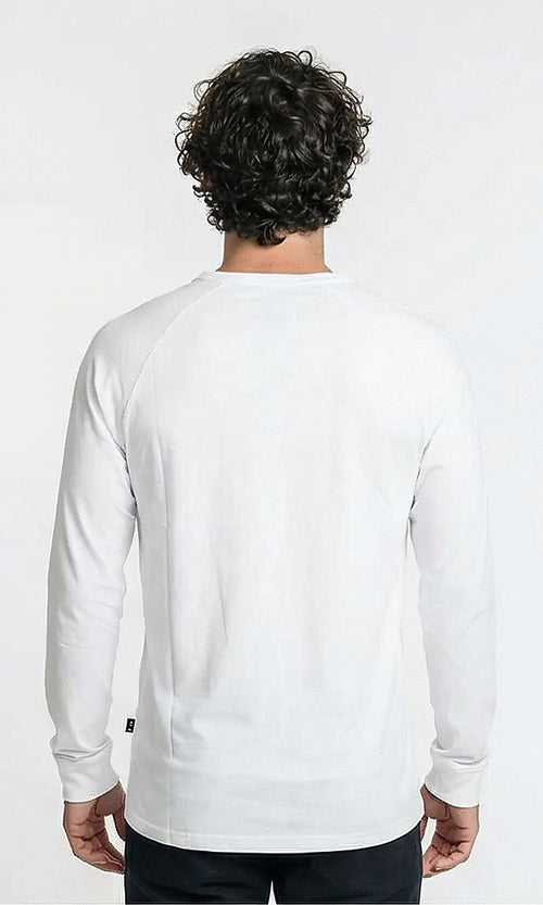 Classic White Long-Sleeve Henley T-Shirt