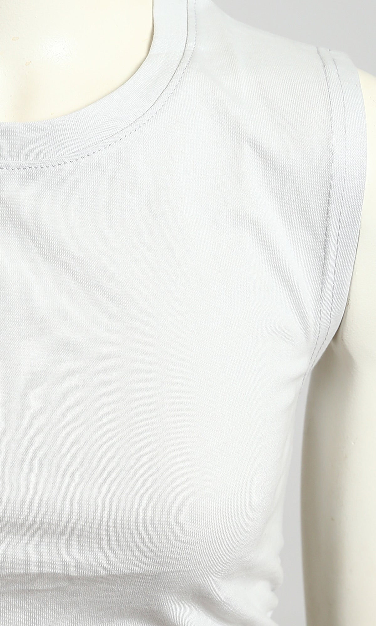 Stone Grey Gathered Side Sleeveless Top - R215851