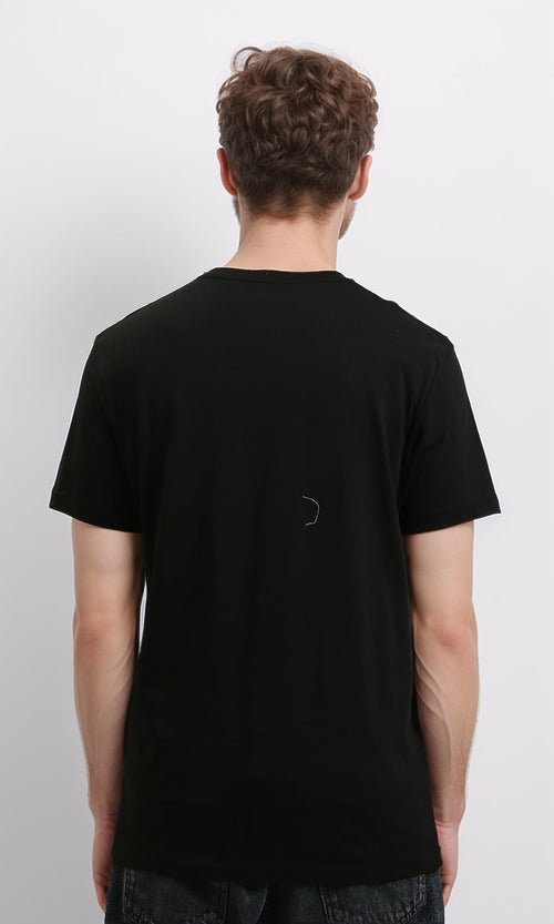 R215856 - Solid Short Sleeve Cotton Basic Tee - Black