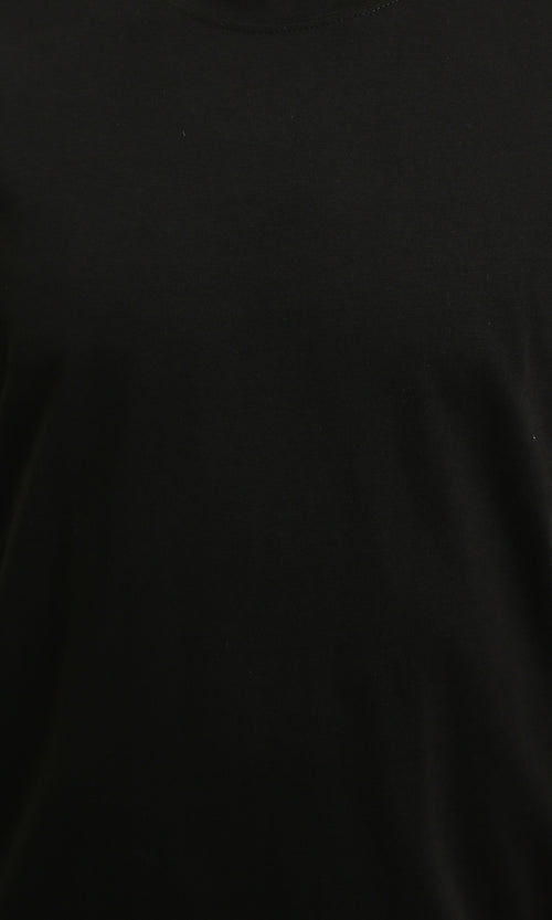 R215856 - Solid Short Sleeve Cotton Basic Tee - Black