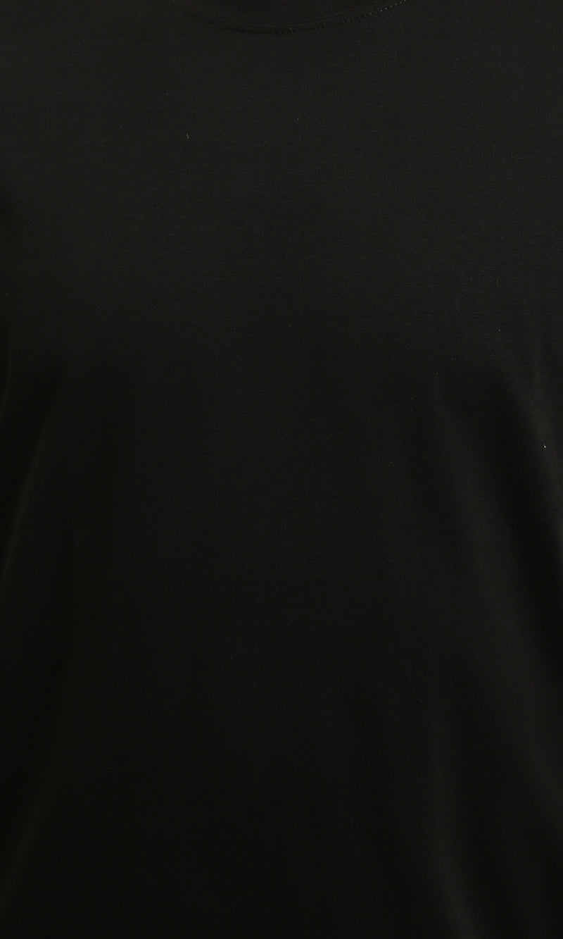 R215856 - Solid Short Sleeve Cotton Basic Tee - Black