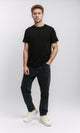 R215856 - Solid Short Sleeve Cotton Basic Tee - Black