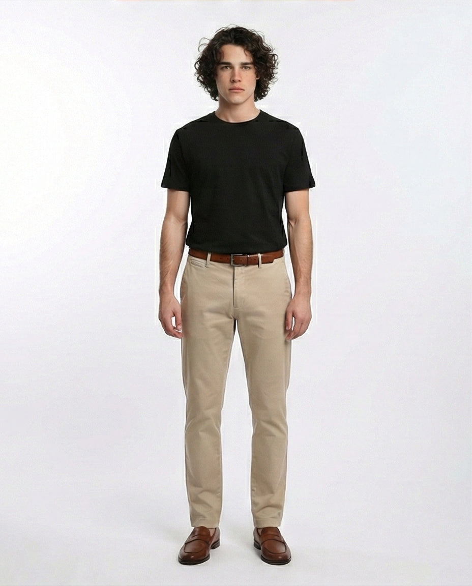R215856 - Solid Short Sleeve Cotton Basic Tee - Black