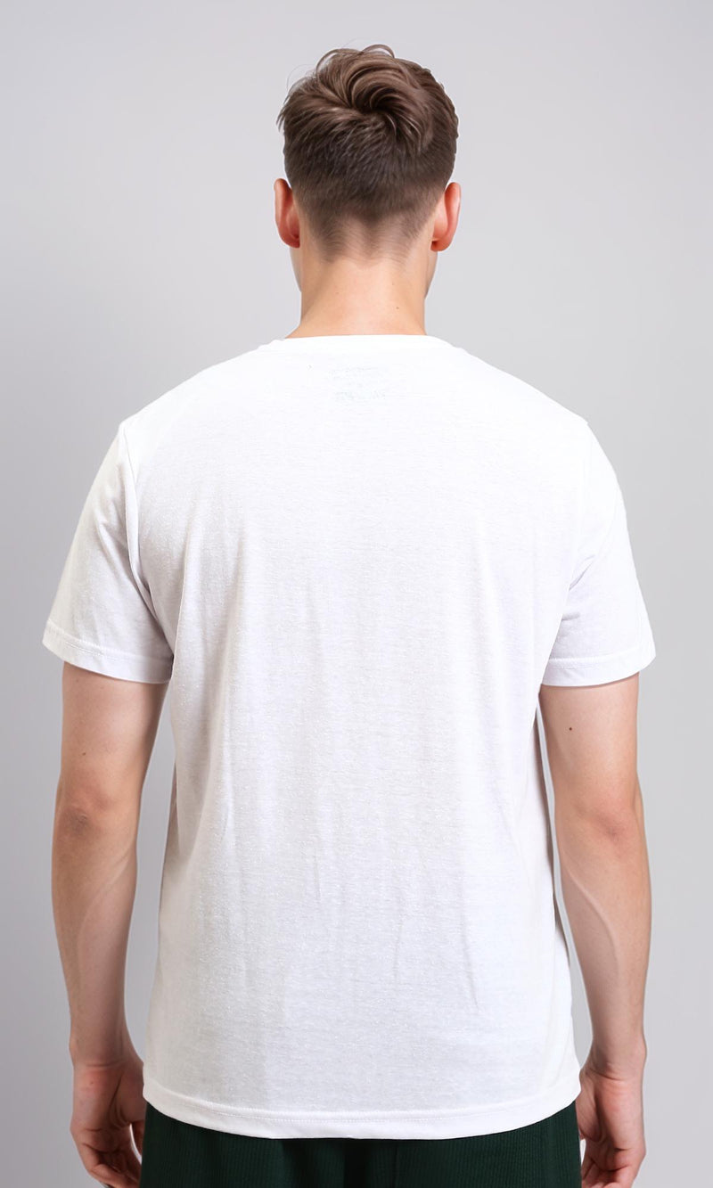 R215857 - Short Sleeves Textured Basic Tee - White