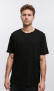 R215858 - Elbow-Sleeves Cotton Relaxed Basic Tee - Black