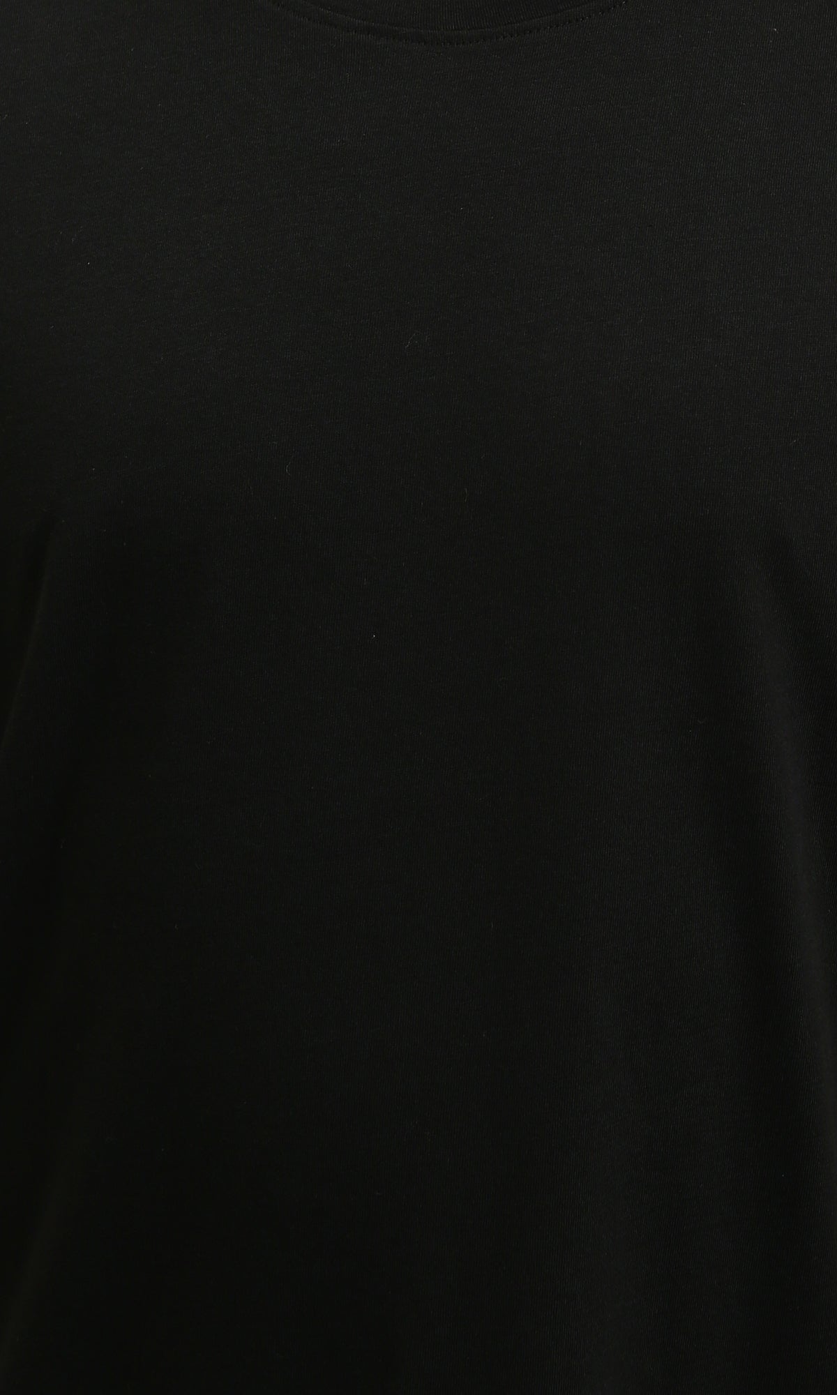 R215858 - Elbow-Sleeves Cotton Relaxed Basic Tee - Black