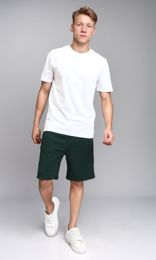 R215859 - Solid Crew Neck Short Sleeves Basic Tee - White