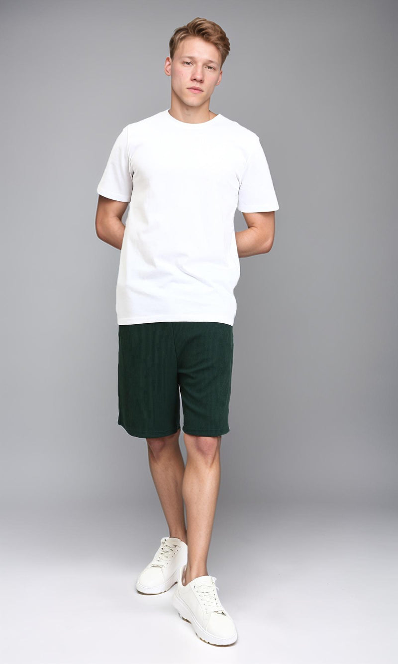 R215859 - Solid Crew Neck Short Sleeves Basic Tee - White