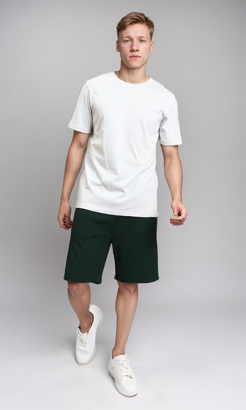 R215860 - Solid Crew Neck Short Sleeves Basic Tee - Light Grey