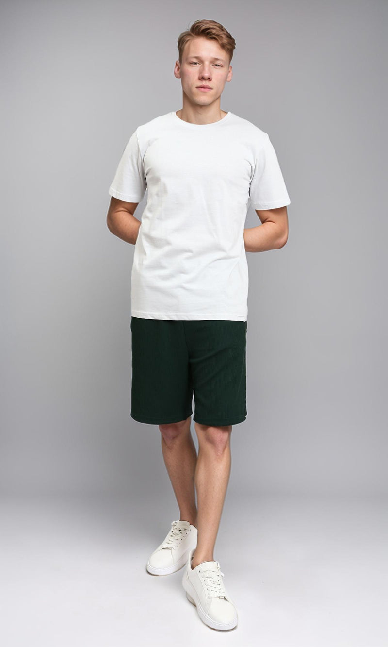 R215860 - Solid Crew Neck Short Sleeves Basic Tee - Light Grey