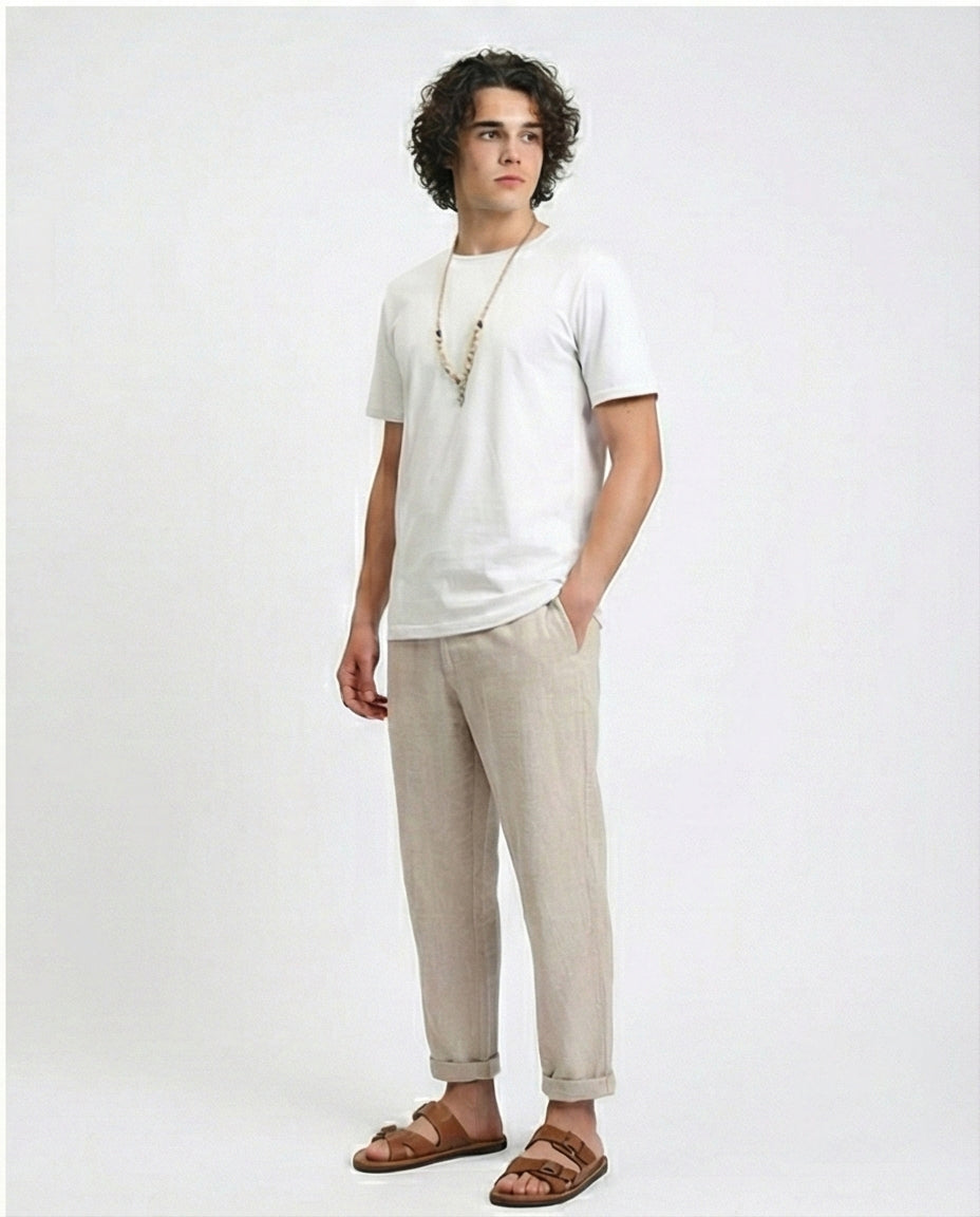 R215860 - Solid Crew Neck Short Sleeves Basic Tee - Light Grey