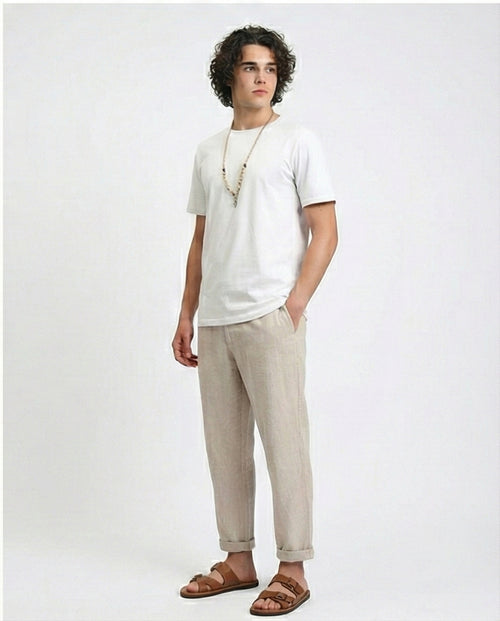 R215860 - Solid Crew Neck Short Sleeves Basic Tee - Light Grey