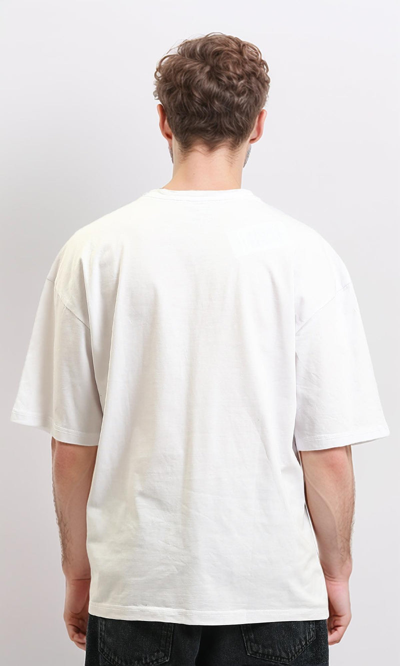 R215865 - Elbow-Sleeves Cotton Relaxed Basic Tee - White