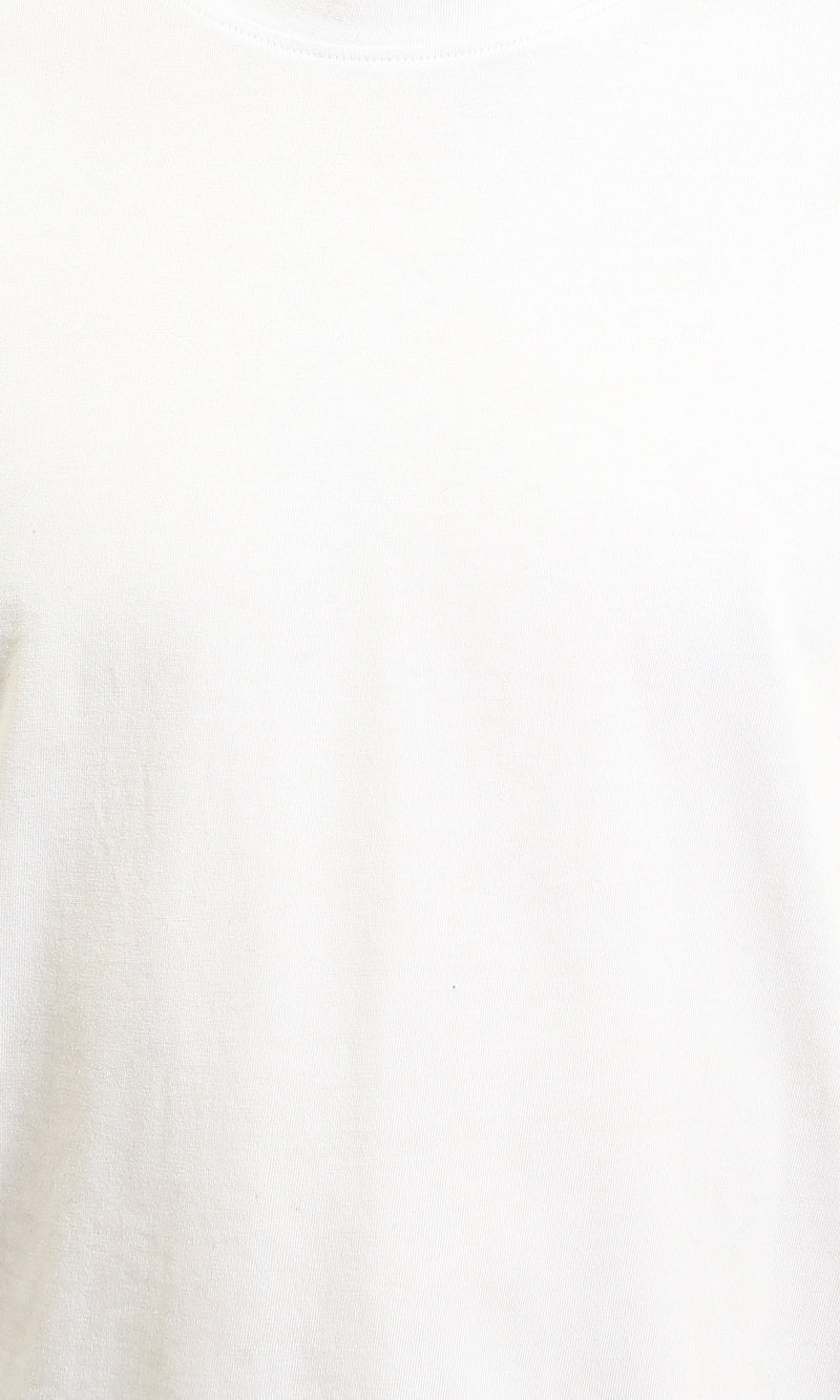 R215865 - Elbow-Sleeves Cotton Relaxed Basic Tee - White