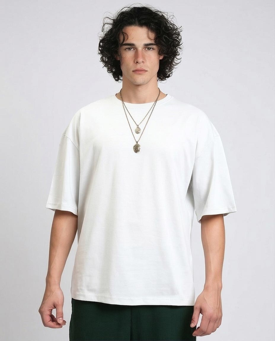 Men's Oversized Heavyweight Cotton T-Shirt - Off White