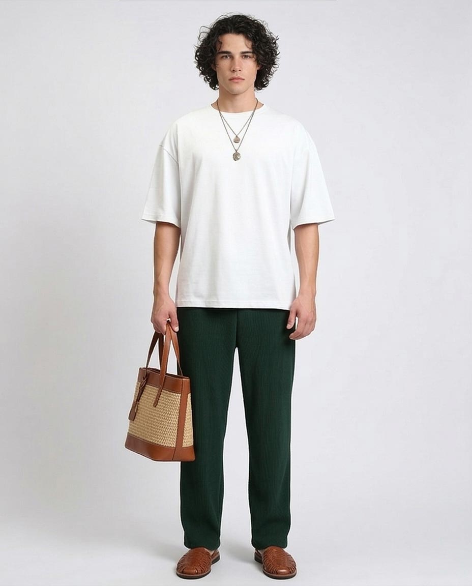 Ravin Men’s Oversized Heavyweight Cotton T-Shirt – Off White - R215866