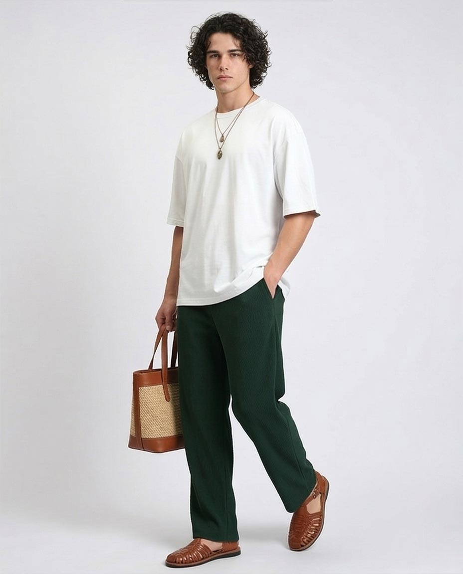 Ravin Men’s Oversized Heavyweight Cotton T-Shirt – Off White - R215866