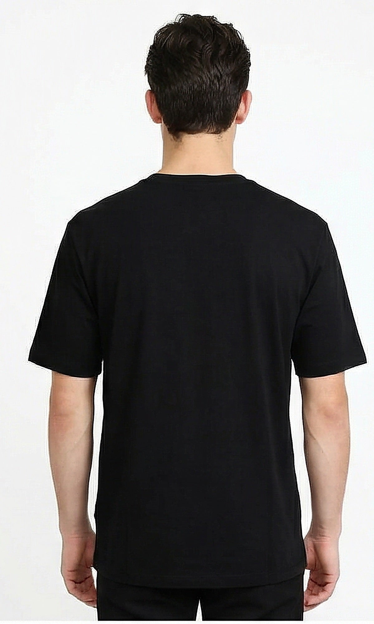 Men's Minimalist Black Pocket Crew Neck Tee - R215867