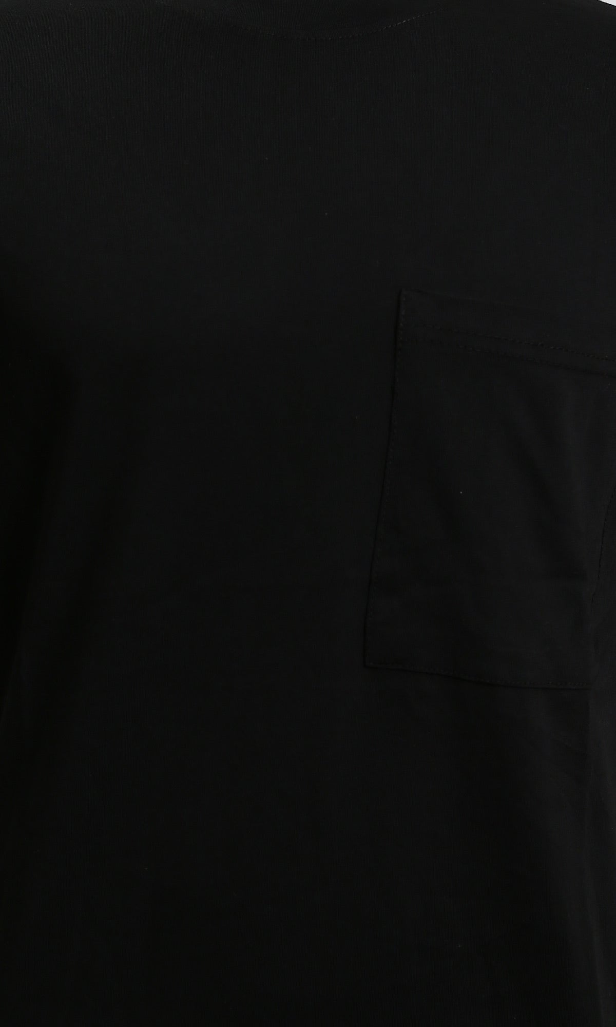 Men's Minimalist Black Pocket Crew Neck Tee - R215867