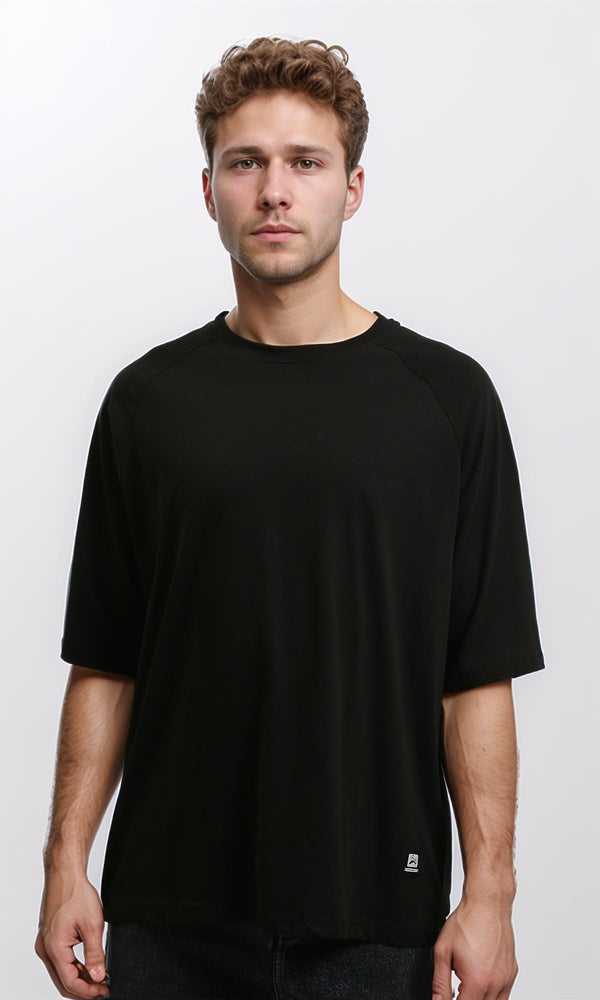 R215870 - Crew Neck Relaxed Fit Cotton Tee - Black