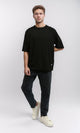 R215870 - Crew Neck Relaxed Fit Cotton Tee - Black