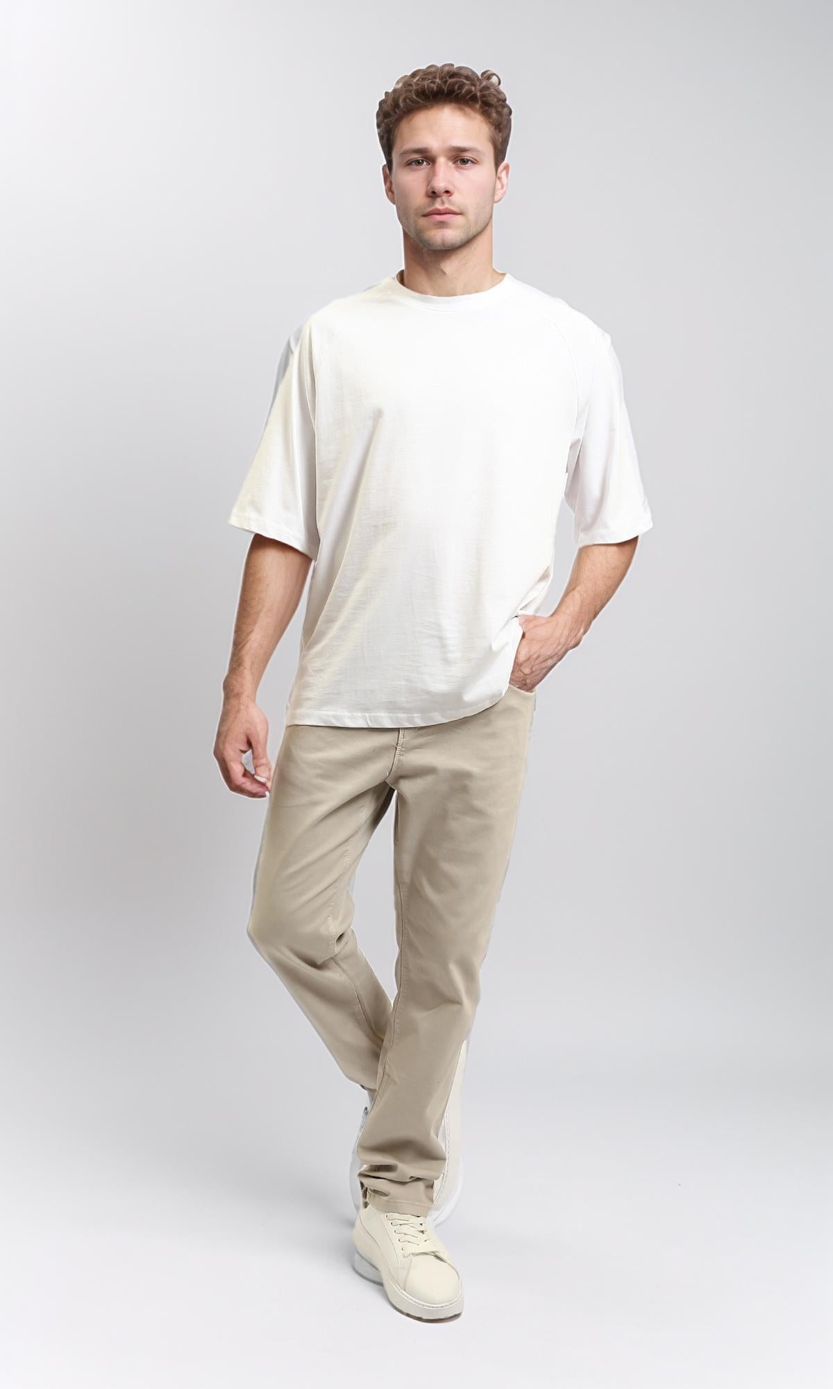 R215871 - Crew Neck Relaxed Fit Cotton Tee - White