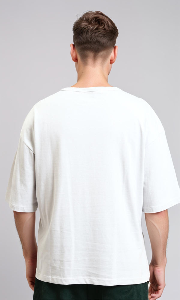 R215874 - Solid Elbow Sleeves Cotton Tee - Light Grey