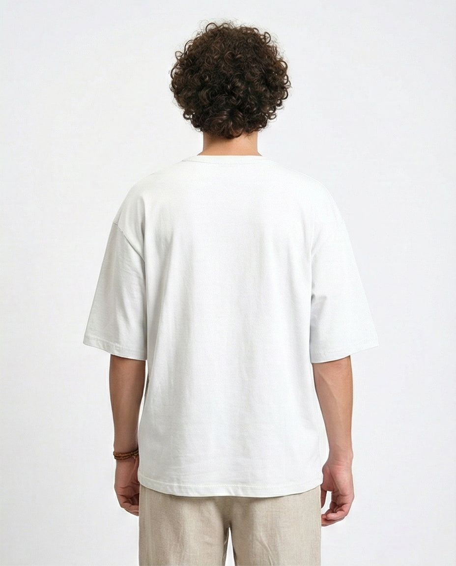R215874 - Solid Elbow Sleeves Cotton Tee - Light Grey