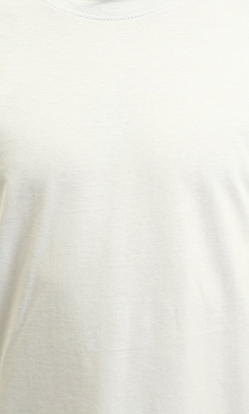 R215877 - Comfy Elbow-Sleeves Cotton Tee - Light Grey