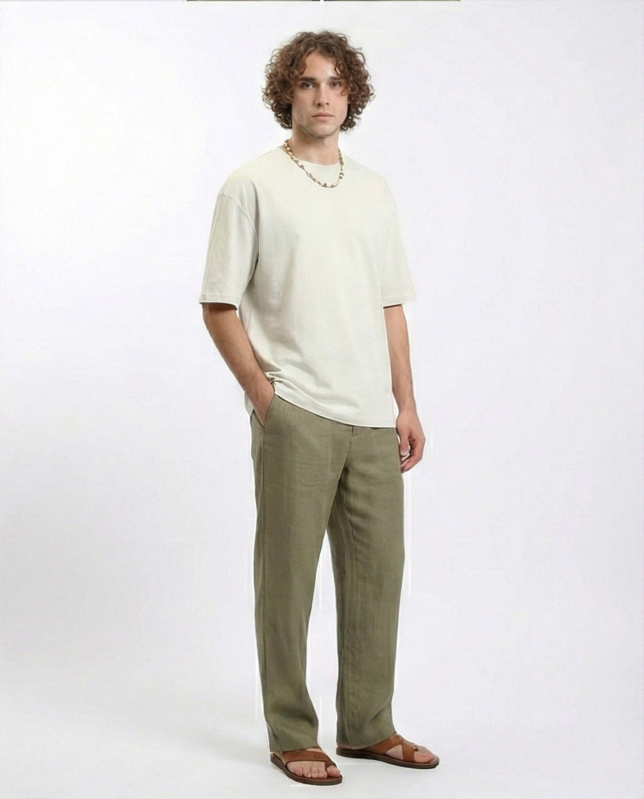 R215877 - Comfy Elbow-Sleeves Cotton Tee - Light Grey