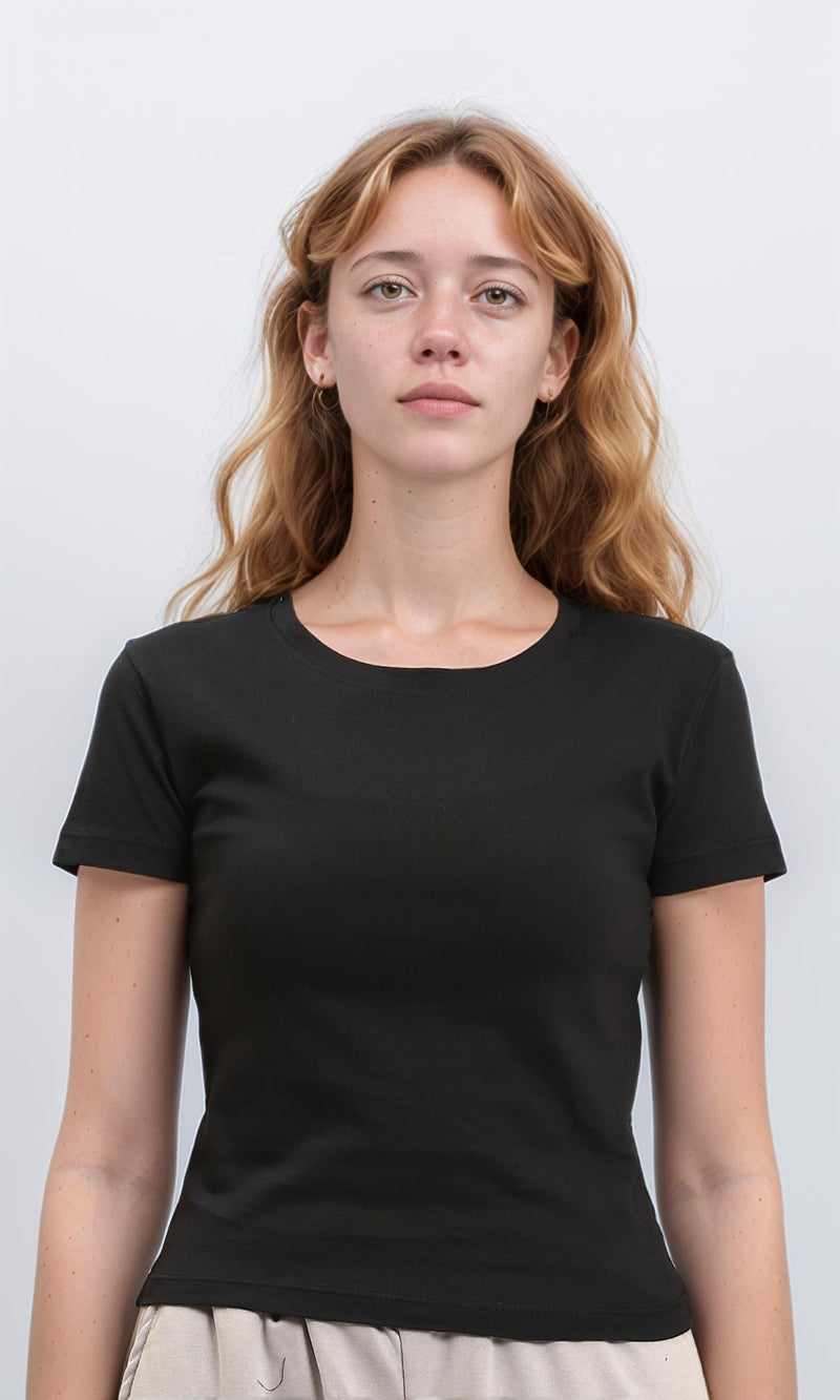 R215879 - Regular Fit Short Sleeves Solid Tee - Black