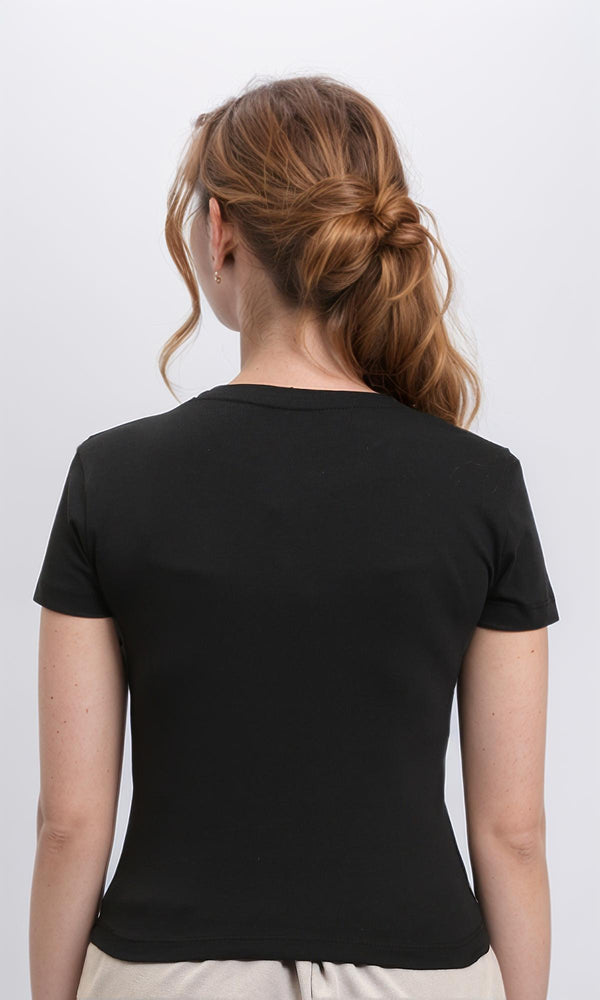 R215879 - Regular Fit Short Sleeves Solid Tee - Black