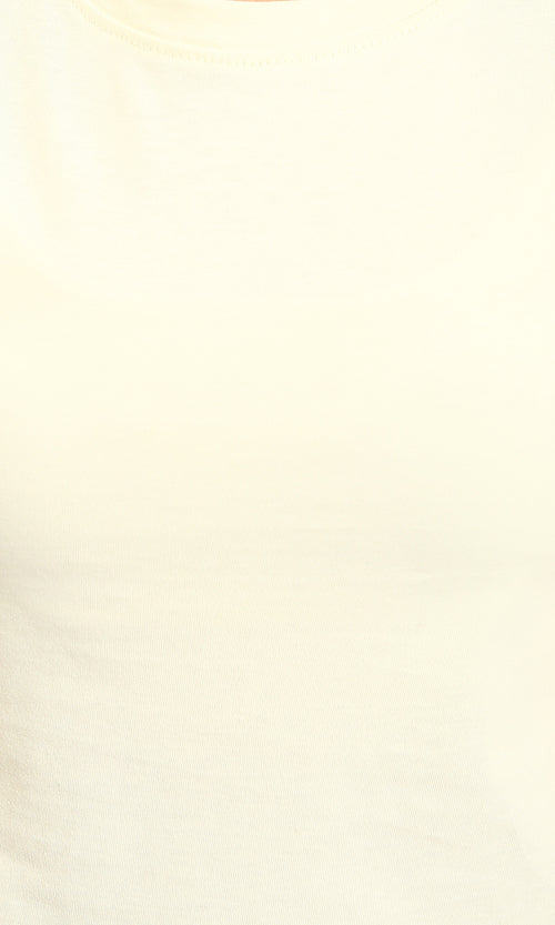 R215881 - Regular Fit Short Sleeves Solid Tee - Cream