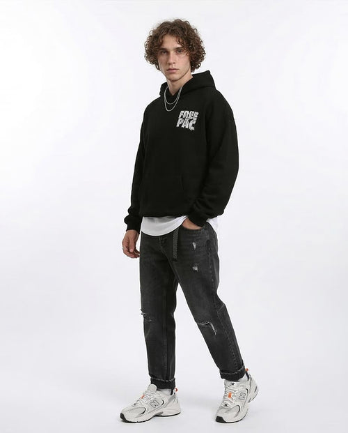 Ravin x Pac Tribute: "FREE PAC" Heavyweight Oversized Hoodie - Black - R215924