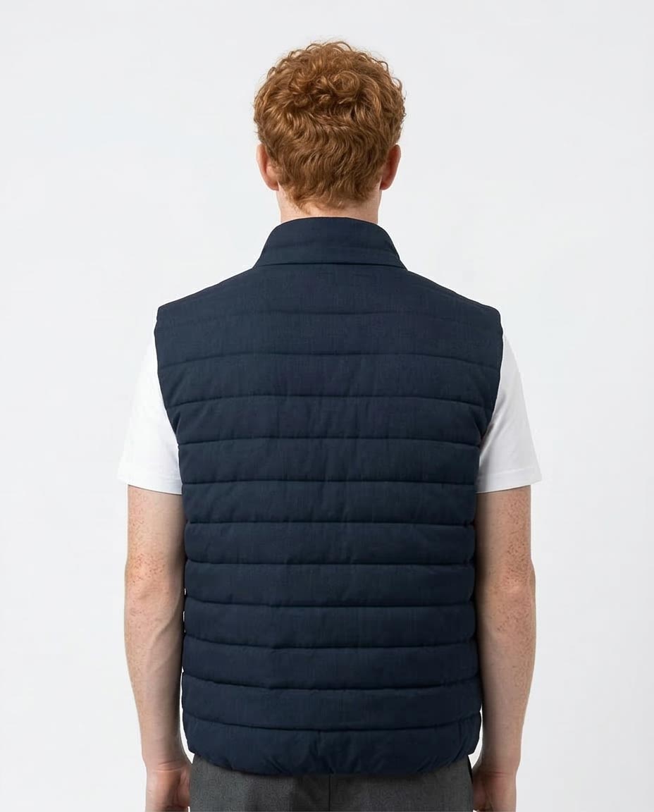 Ravin Men’s FW25 Canvas Padded High-Neck Vest – Navy - R215936