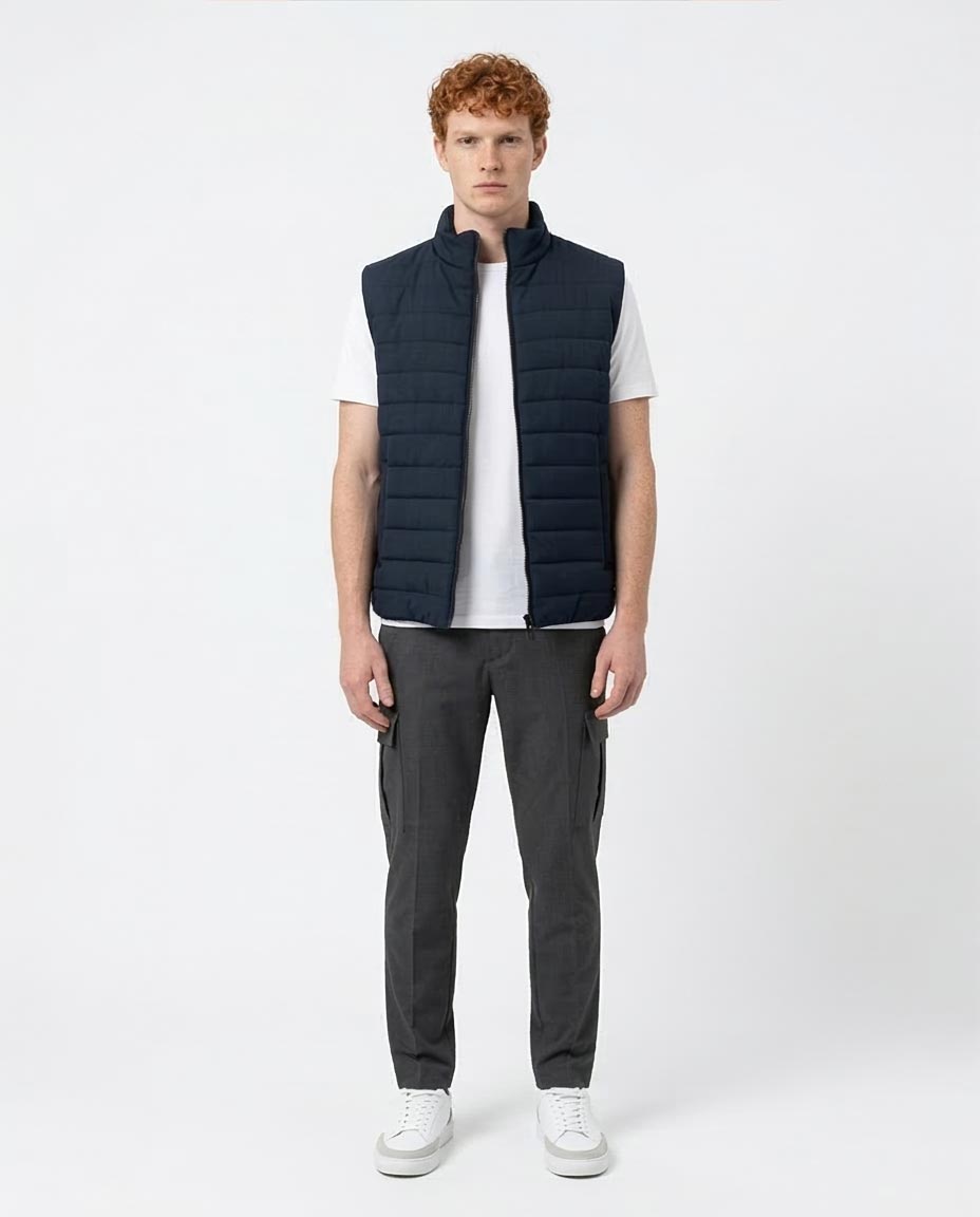 Ravin Men’s FW25 Canvas Padded High-Neck Vest – Navy - R215936