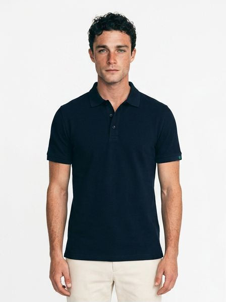 Navy Essential Piquet Regular Fit Polo Shirt - R215947