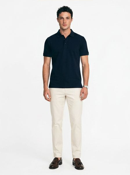 Navy Essential Piquet Regular Fit Polo Shirt - R215947