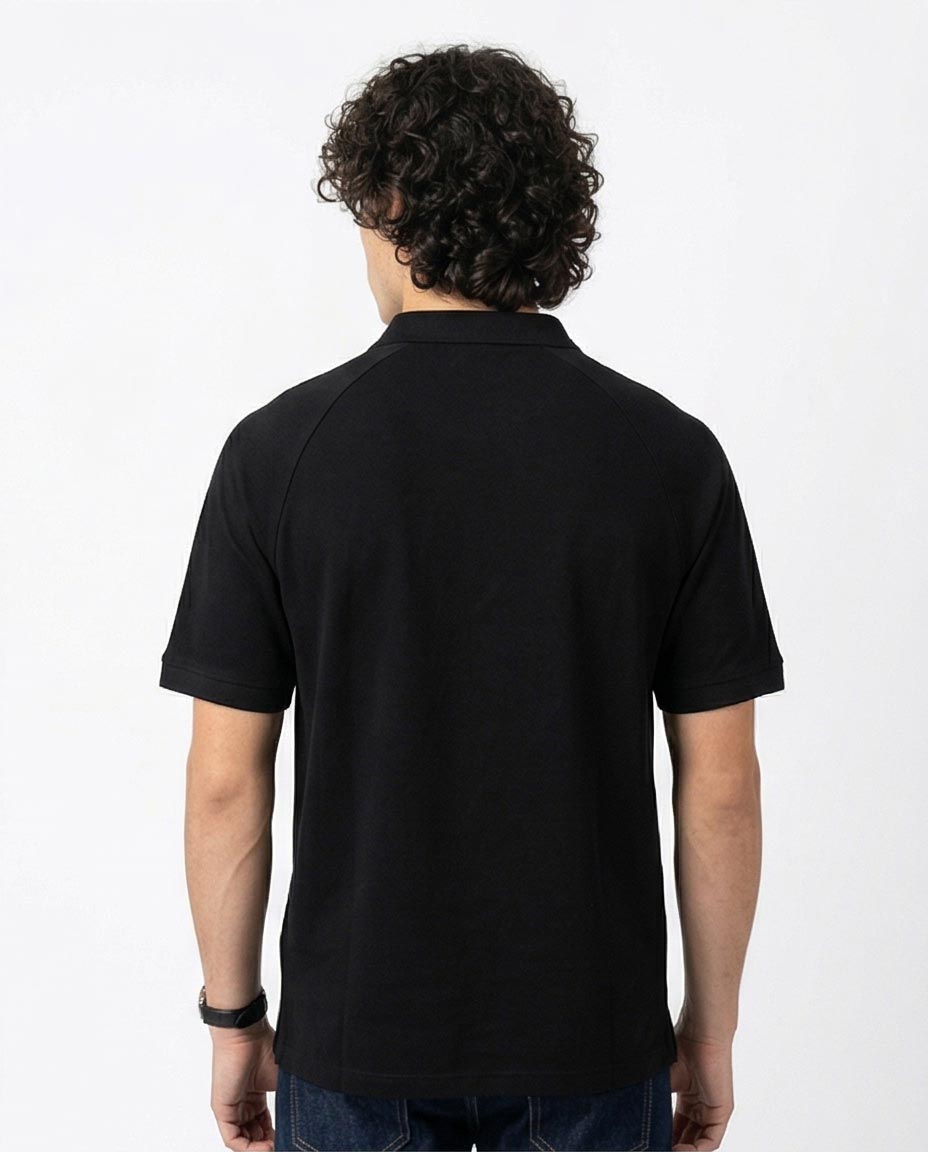 Ravin Men's Raglan Sleeve Essential Polo Shirt - Black - R215949