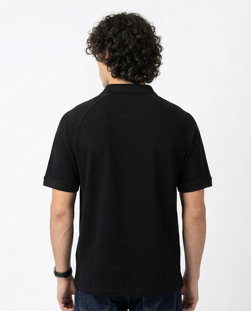 Ravin Men's Raglan Sleeve Essential Polo Shirt - Black - R215949