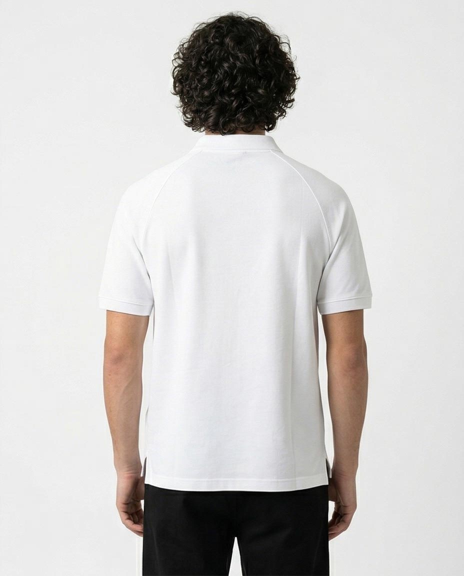 Ravin Men's Raglan Sleeve Piqué Polo Shirt – White - R215950