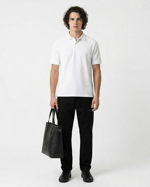 Ravin Men's Raglan Sleeve Piqué Polo Shirt – White - R215950