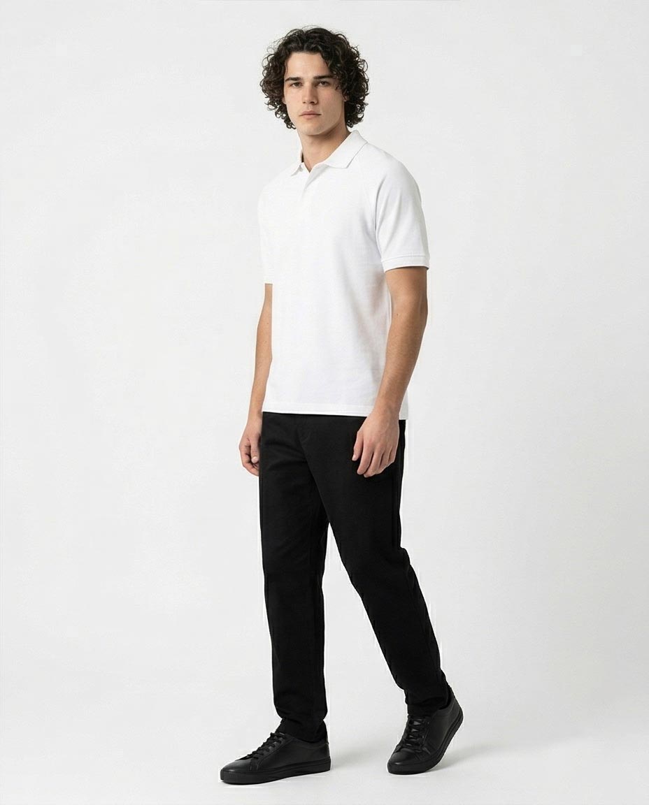 Ravin Men's Raglan Sleeve Piqué Polo Shirt – White - R215950