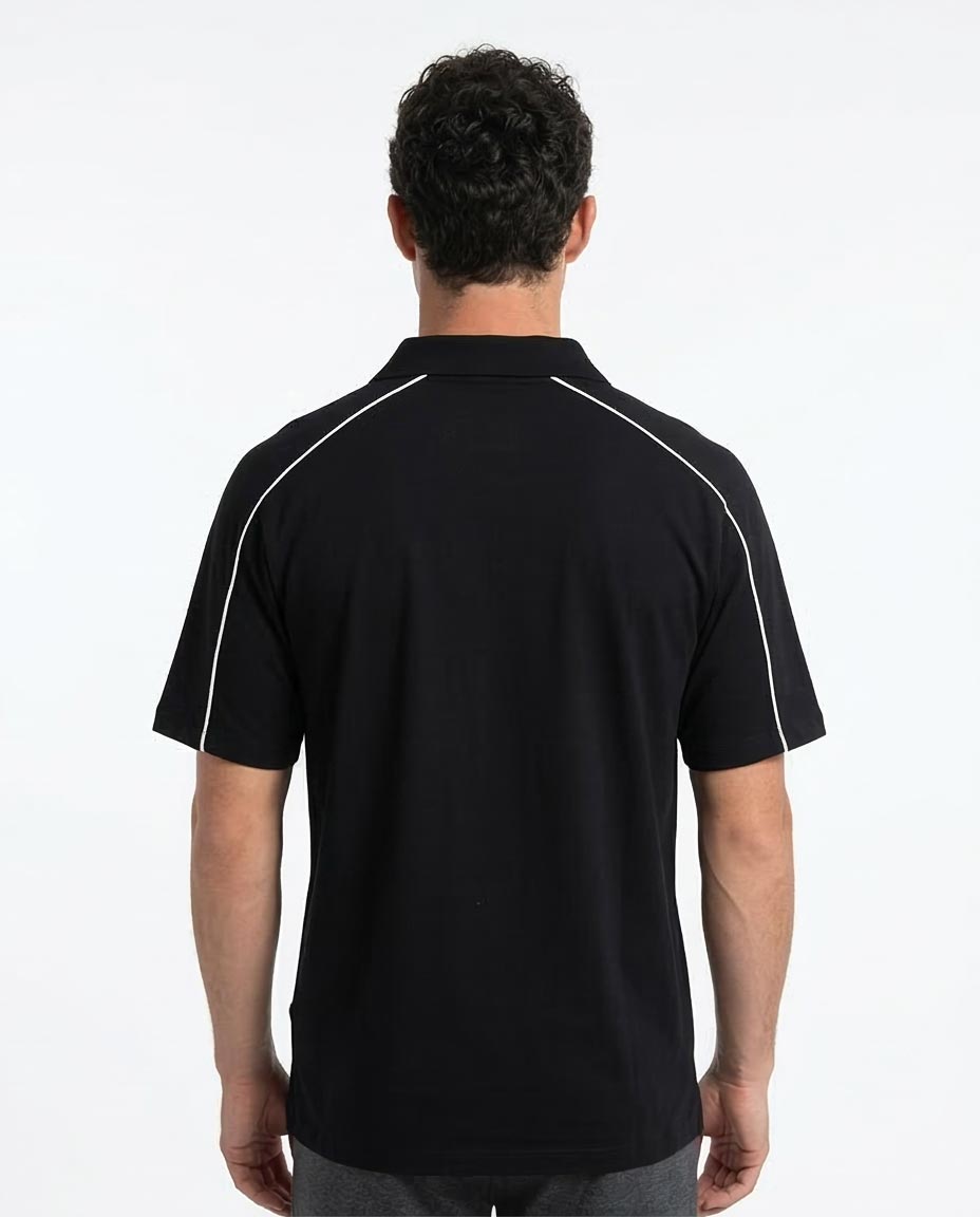 Ravin Men's Avant Gardae Oversized Piquet Polo – Black Sport Luxe Edition - R215952