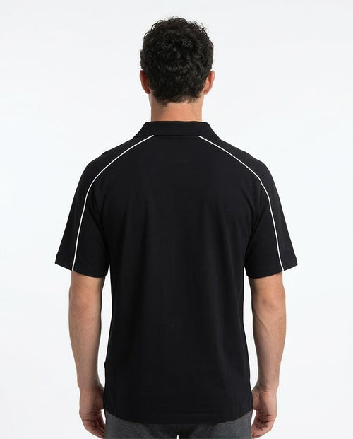 Ravin Men's Avant Gardae Oversized Piquet Polo – Black Sport Luxe Edition - R215952