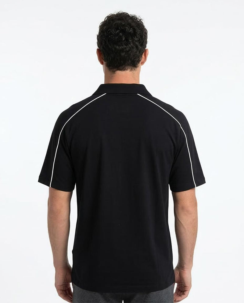 Ravin Men's Avant Gardae Oversized Piquet Polo – Black Sport Luxe Edition - R215952