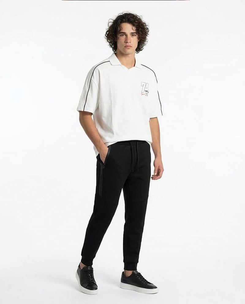 Ravin Oversized Off-White Piquet Graphic Polo – SS26 Collection - Off White - R215954
