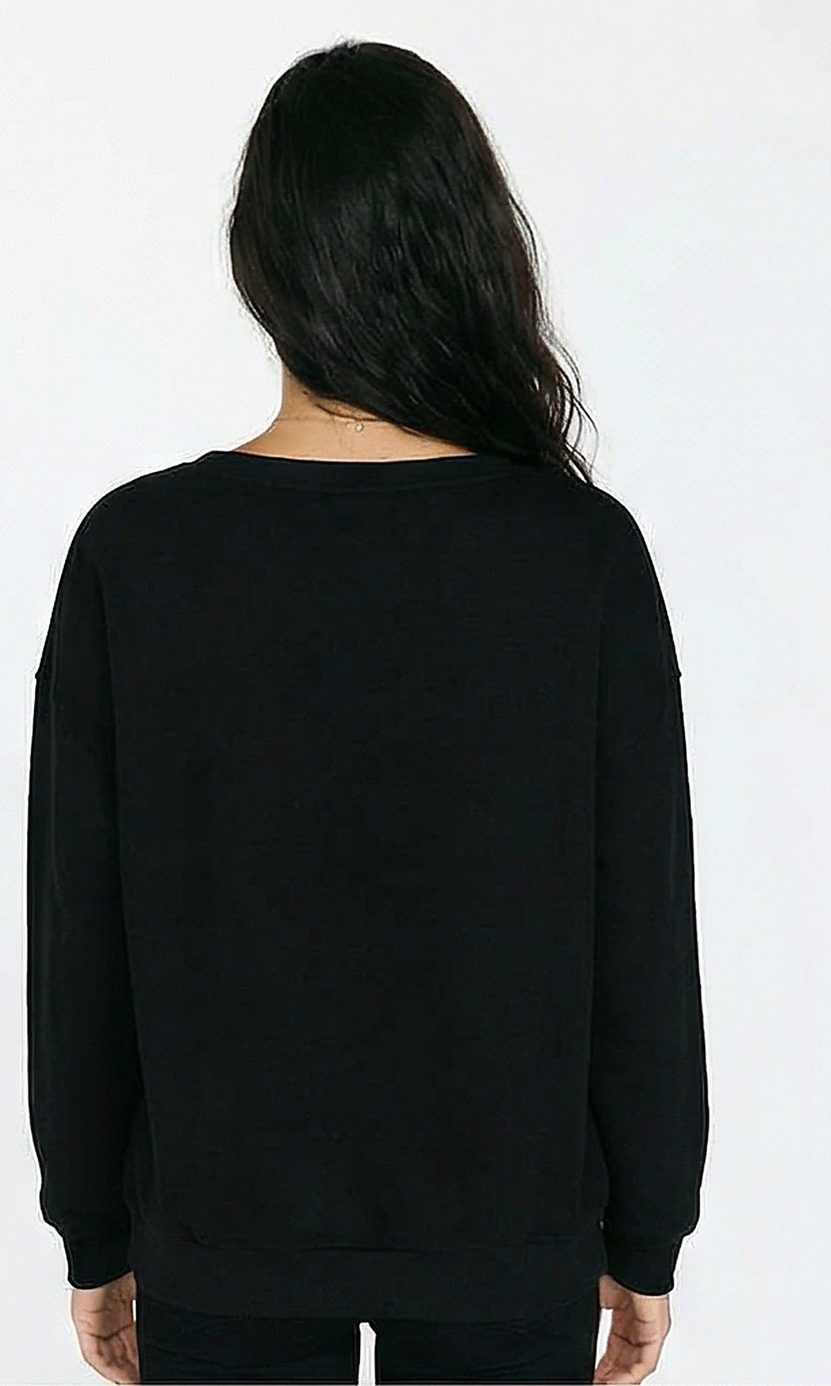 R215958 - Printed "The Queen" Long Sleeves Sweatshirt - Black