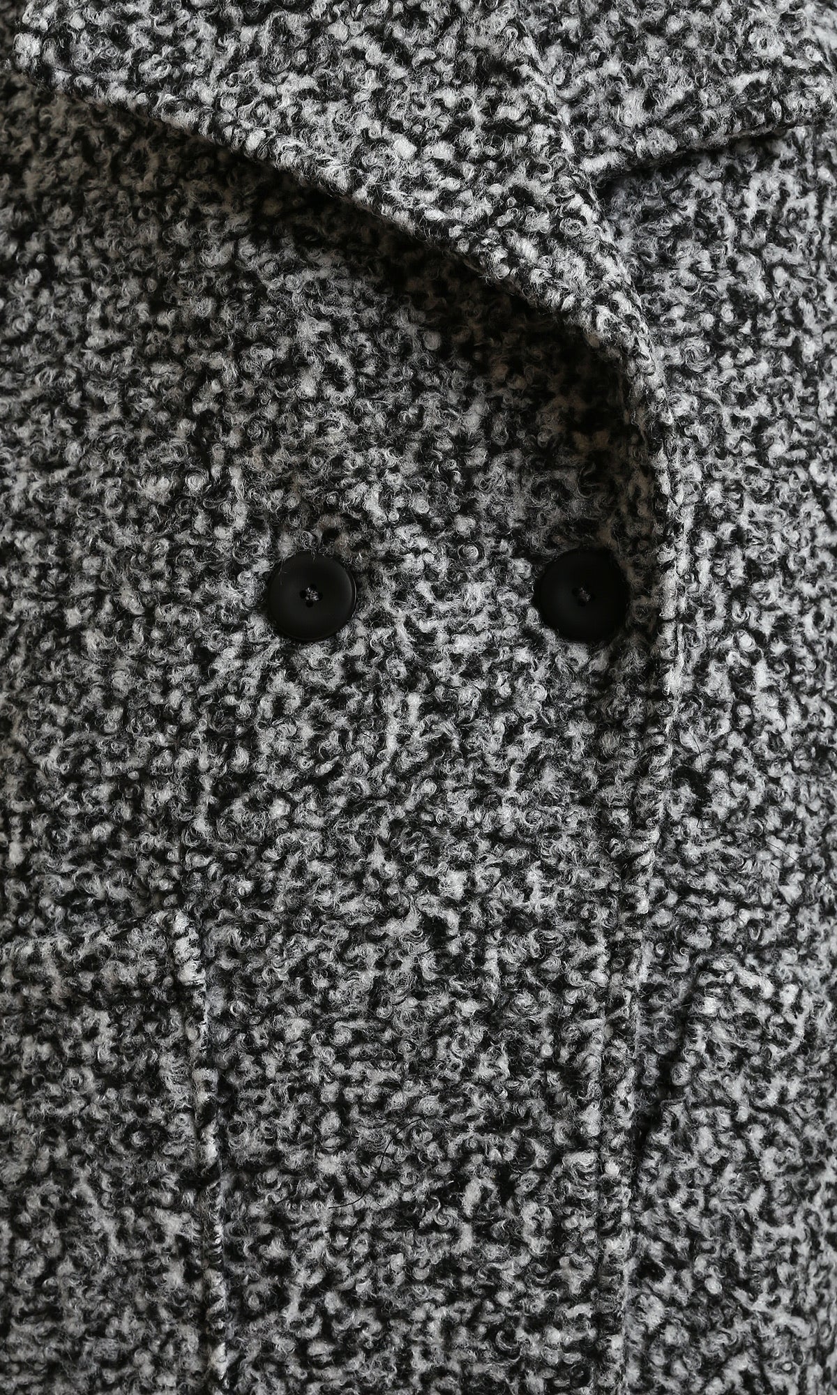 Textured Double-Breasted Winter Coat in Heather Grey